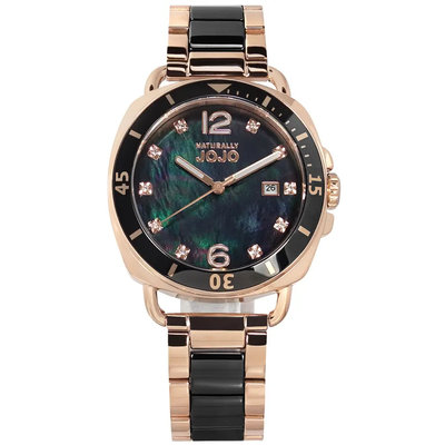 【時光鐘錶公司】NATURALLY JOJO JO96988-88R 珍珠母貝 閃耀晶鑽 藍寶石水晶玻璃 陶瓷不鏽鋼手錶
