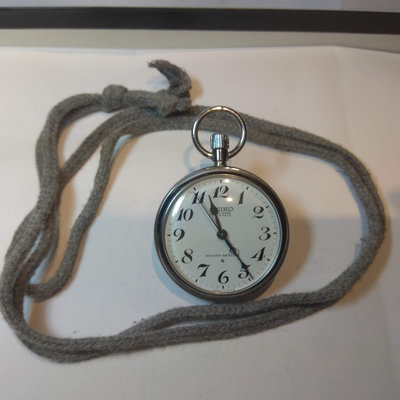 【古錶傳承】日本 Seiko 精工 大型機械懷錶 鐵道時計 手上鏈 白面 鐵道針 中心秒針 繩鏈  無底價 標多少都賣！