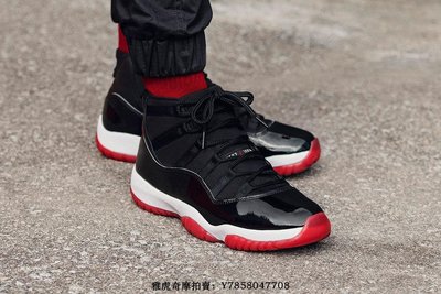 Nike Air Jordan 11 High"Bred"AJ11·“黑紅大魔王”公牛緩震運動籃球鞋　378037-061　男鞋