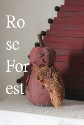 Rose Forest 薔薇森林~~ 早期美國 鄉村 萬聖節 小南瓜人 擺飾 硬布偶