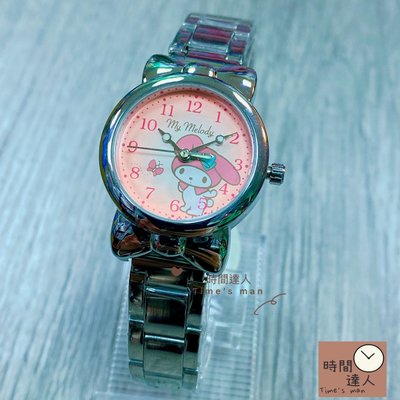 [時間達人]Ｍy Melody 美樂蒂 手錶 可愛蝴蝶結造型腕錶-橘x鋼帶 三麗鷗公司原廠授權 保證原廠公司貨KT050