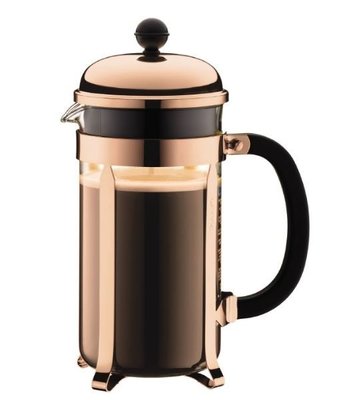 丹麥 Bodum 金銅色-黑頭-1928-18 1L 8 cup CHAMBORD Coffee Maker 法式濾壓壺