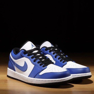 Air Jordan 1 Low Game Royal(GS) 白藍 小閃電  板 553560 籃球慢跑鞋【ADIDAS x NIKE】