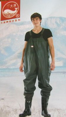 特賣 “涉水褲”大漁牌綠色下水褲加厚重防水褲垂釣釣具半身捕魚PVC農用“涉水褲”