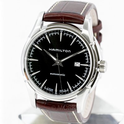 HAMILTON H32715531 漢米爾頓 手錶 機械錶 44mm 黑面盤 咖啡皮錶帶 男錶女錶