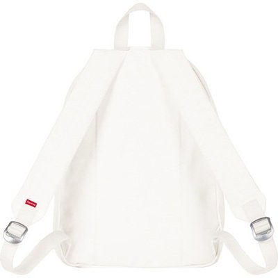 Supreme 21FW Canvas Backpack 18oz LOGO後背包白黑。太陽選物社