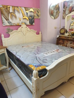 全實木法式雕花雙人床 5尺床 鄉村風雙人床 房間組 古典雕刻床