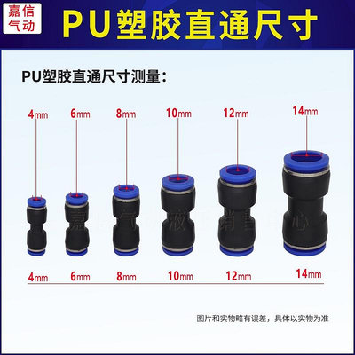 Pu PG 接頭空氣管接頭空氣接頭管空壓空氣軟管直通變徑對接 滿299發貨唷~