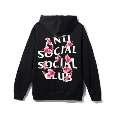 現貨 - Anti Social Social Club ASSC Peach Love 黑色 黑底 桃花 連帽 帽T