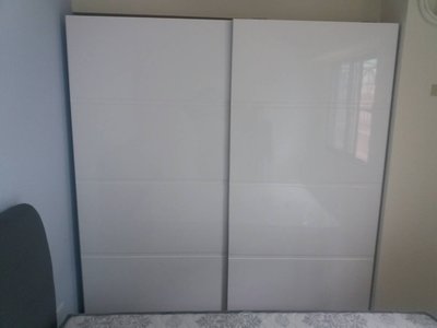 鴻宇傢俱~白色鋼琴烤漆7尺外懸吊衣櫃-客訂款全白色(831)~