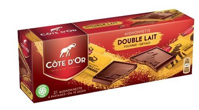 比利時代購巧克力-Cote d'Or 比利時大象牌小片雙層牛奶巧克力，買10盒送1盒，另有提供86%供顧客選購。