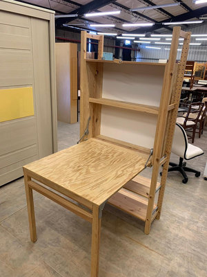 盡其用二手家具生活館  IKEA折疊松木工作桌+書架組/書桌/電腦桌/書櫃 新北蘆洲自取價5800(一張)