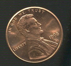 【錢幣】United States(美國)，1-CENT，1998D，林肯，品相全新UNC #1907295