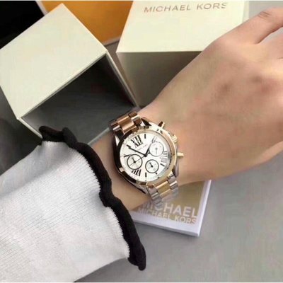 Michael Kors MK5912 羅馬數字三環金銀雙色不銹鋼錶帶女錶/正品MK手錶