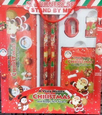 現貨 潮寶的舖 文具組 套裝 學生用品 兒童節 聖誕節 鉛筆 橡皮擦 鉛筆盒 削筆器 聖誕老公公 生日禮物 交換禮物