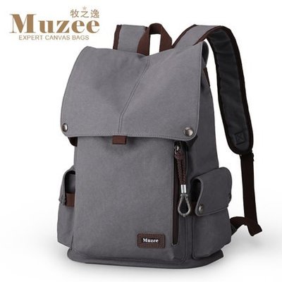 日本潮牌 MUZEE 送手包 男女適用雙肩包休閒帆布包旅行包學生書包時尚潮流筆電包平板包