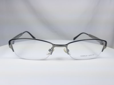 『逢甲眼鏡』GIORGIO ARMANI 光學鏡框 全新正品 半框 子彈銀 復古方框 側邊顆粒設計【GA932 KJI】