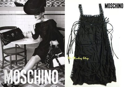 【 The Monkey Shop 】頂極好貨 全新正品 MOSCHINO 睡衣 洋裝 經典基本款黑色蕾絲
