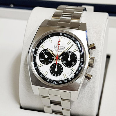 【個人藏錶】ZENITH 真力時 A384復刻款 熊貓面 鮑魚型錶殼 37mm 2023年10月 台南二手錶台南二手錶
