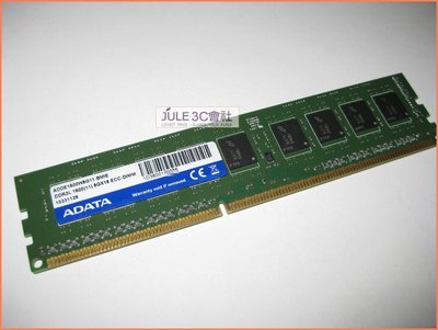 JULE 3C會社-威剛A-DATA DDR3L 1600 ECC 8GB 8G 低電壓/一般桌機可用/終保 記憶體