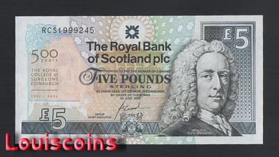 【Louis Coins】B1883-SCOTLAND-2005蘇格蘭紀念紙幣-5 Pounds Sterling