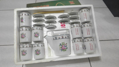 【阿維】早期~大同瓷器花朵茶杯組~全新附盒.....