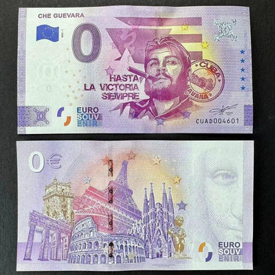 歐盟紀念券 2022年 古巴 切格瓦拉紀念鈔 0歐  全新UNC 錢幣 紙幣 紙鈔【悠然居】50