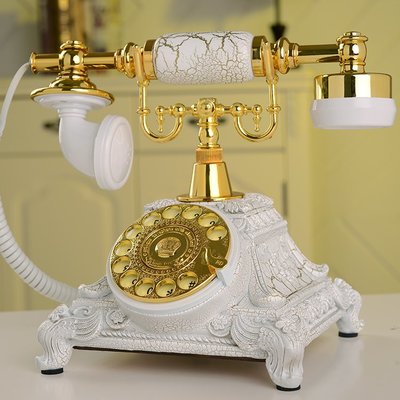 新款歐式復古仿古電話機金屬旋轉撥號盤電話古董創意時尚轉盤電話
