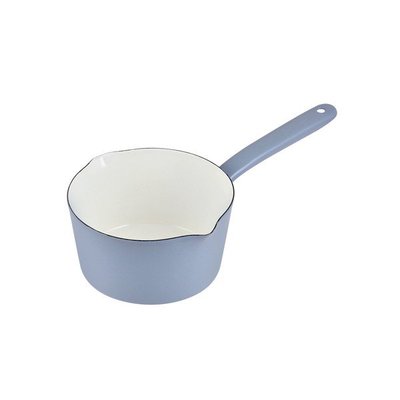 售完【日本Pearl Life】藍色琺瑯牛奶鍋15cm單柄琺瑯鍋 平底鍋 琺瑯湯鍋 單柄鍋 燉鍋 附刻度