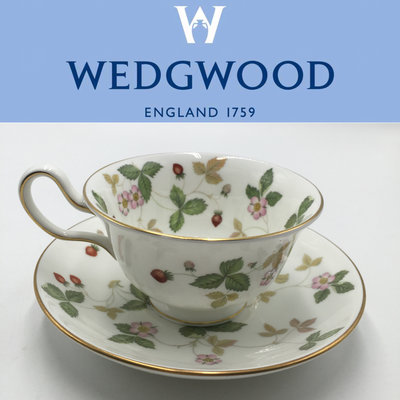 【皮老闆二店】 二手真品 WEDGWOOD 草莓野莓系列 下午茶杯組 英式咖啡杯組 英國古瓷 瓷923