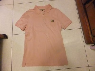 Burberry 櫻花粉 金logo polo 上衣