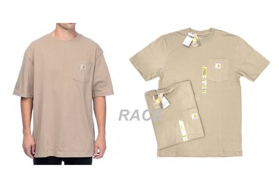 【RACE】CARHARTT K87 WORKWEAR T恤 口袋T 短袖 圓領T 重磅 美版 美規 卡其 沙色