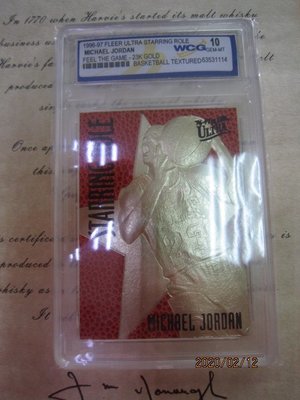 新賣家~1996-97~Michael Jordan~23KT GOLD~WCG~10 GEM-MT~鑑定卡~ULTRA