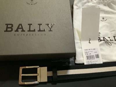 【自售leo458】BALLY原廠皮帶～布料+皮革～經典雙面隨時可換 105公分Made in Italy