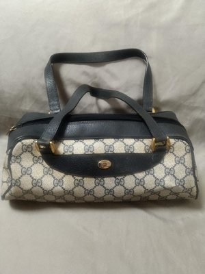時尚二手屋絕版Gucci vintage 藍色手提包