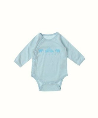 日本製 純棉 BREEZE apres les cours 嬰兒連身服 藍色象 白色藍色大象 圖案 70 日幣3229元