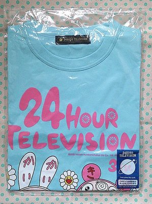 ARASHI 嵐 2008年24時TV周邊T恤（村上隆設計/水藍SS）