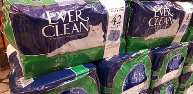 ✪四寶的店n✪附發票~Ever Clean 藍鑽 強效低過敏 超凝結貓砂42磅(約19公斤) 貓砂 礦物低過敏結塊貓砂