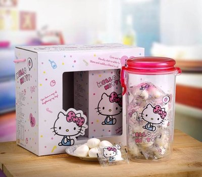 ♥小花花日本精品♥Hello Kitty 草莓棉花糖禮盒 收納罐 置物罐 糖果罐~7