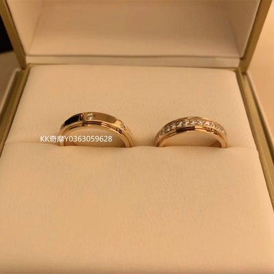 KK二手真品 Piaget 伯爵 時來運轉 18K 寬版 鑲鑽 婚戒 對戒 18K玫瑰金鑽石戒指 G34PC300