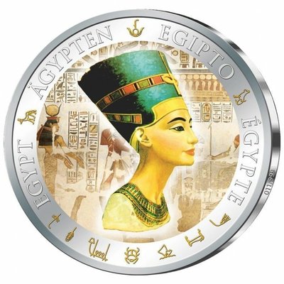 【海寧潮現貨】斐濟2012年埃及文明艷后克里奧佩特拉紀念彩色銀幣
