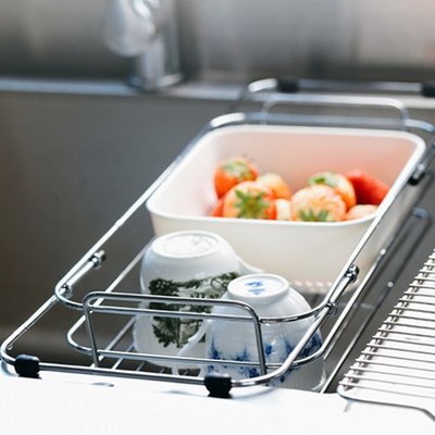 熱賣  ASVEL 日本瀝水籃水槽瀝水架碗筷瀝水收納盒洗菜水果籃廚房置物架