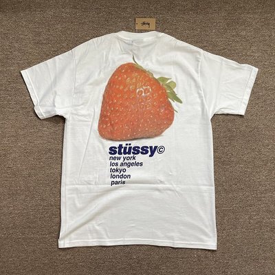 【熱賣精選】現貨Stussy STRAWBERRY TEE大草莓印花情侶短袖T恤多色22SS