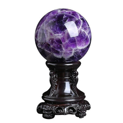 然紫水晶球擺件夢幻紫水晶球原石人工打磨旺事業招財旺人際關係