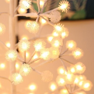 聖誕樹燈led彩燈圓球白樺樹發光聖誕節裝飾網紅房間佈置家用燈飾-麥德好服裝包包
