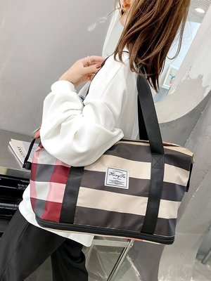 【熱賣精選】2021新款潮短途旅行包大容量女旅游輕便手提行李收納袋可套拉桿箱
