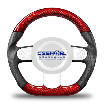 [細活方向盤] 紅色碳纖維款 R50 R52 R53 MINI 迷你 變形蟲 方向盤 造型方向盤 改裝