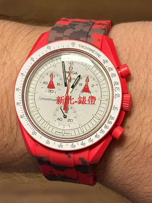 適用于Swatch×omega表帶橡膠迷彩歐米茄勞力士綠水鬼表帶弧形20-台北錶帶百貨