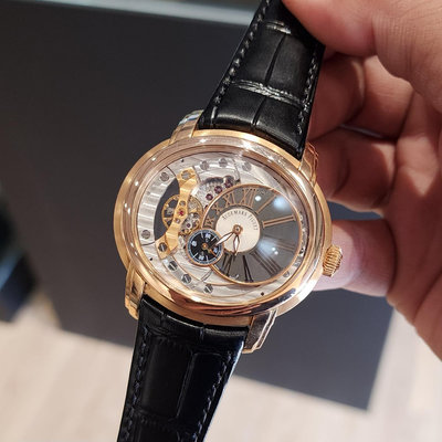 【個人藏錶】 AP 愛彼 15350OR 千禧年 大型 18K玫瑰金材質 半鏤空面盤 47mm 台南二手錶