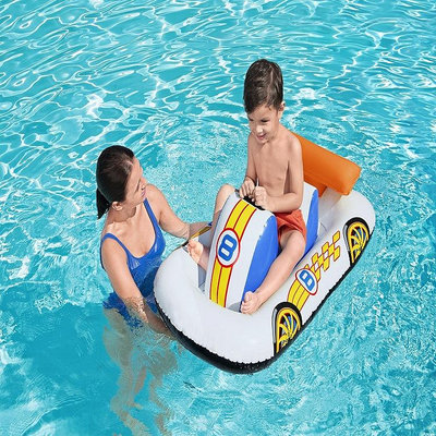 水上設備 游泳 BESTWAY 41480 賽車坐騎 兒童充氣水上浮排 泳池漂浮助力坐騎